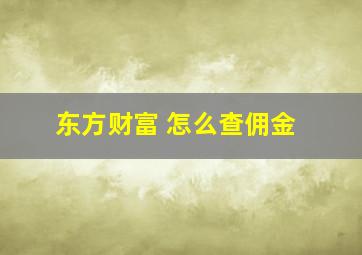 东方财富 怎么查佣金